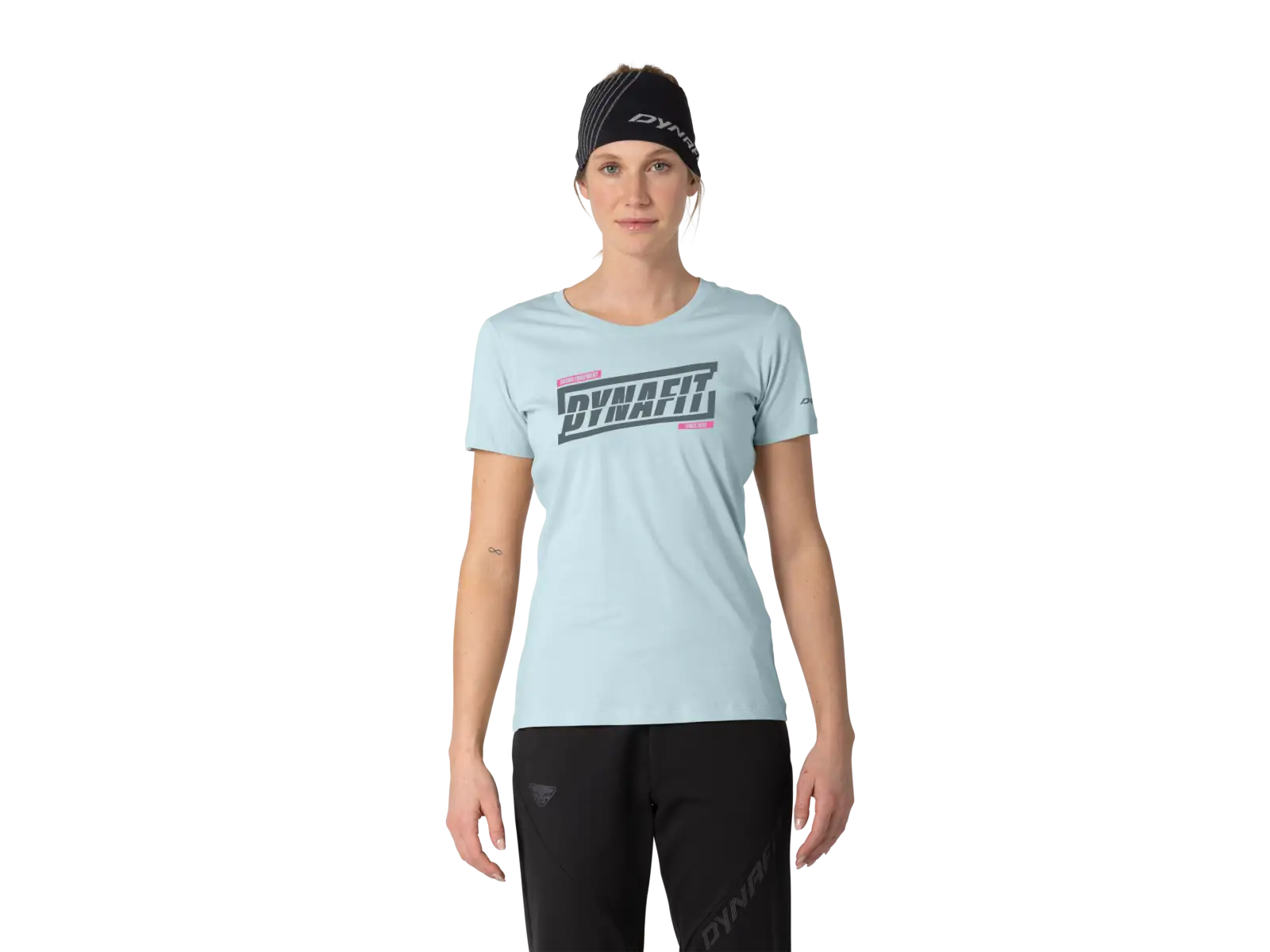 Dynafit Graphic Cotton damska koszulka z krótkim rękawem Cloud Blue/Tabloid