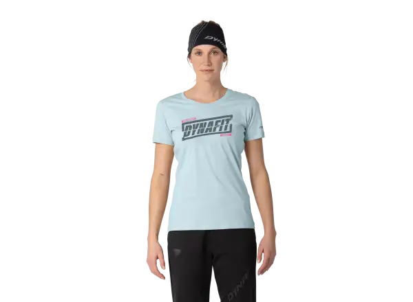 Dynafit Graphic Cotton damska koszulka z krótkim rękawem Cloud Blue/Tabloid