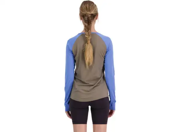 Mons Royale Icon Raglan WMNS damska koszulka dlugi rekaw Walnut/Cornflower
