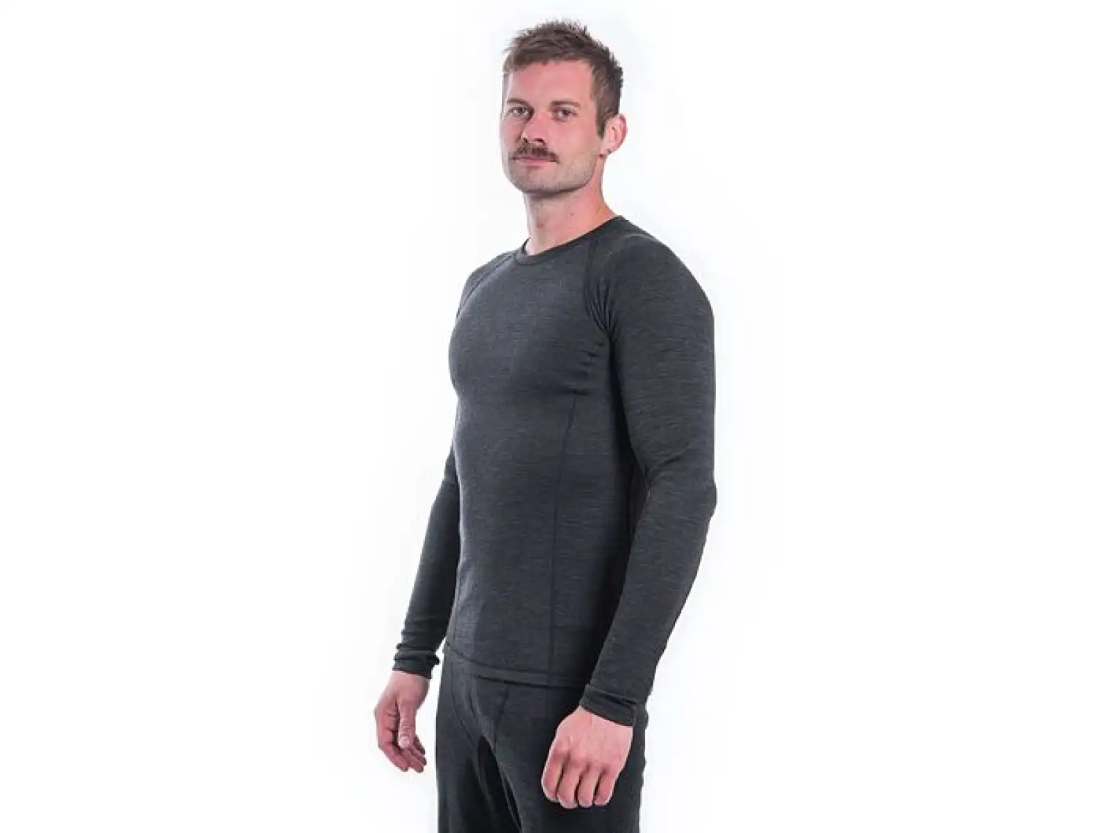 Sensor Merino Bold męska koszulka z długim rękawem Anthracite Gray