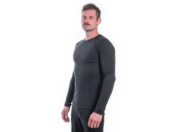 Sensor Merino Bold męska koszulka z długim rękawem Anthracite Gray