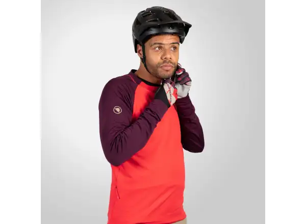 Endura SingleTrack Fleece męska koszulka długi rękaw Purple/Red