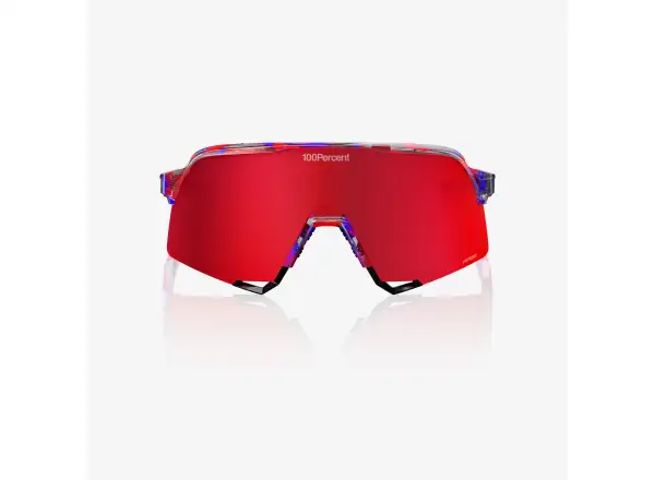 100% S3 okulary FDJ Gloss Translucent Red/Blue/HiPER Fire Red Mirror Lens