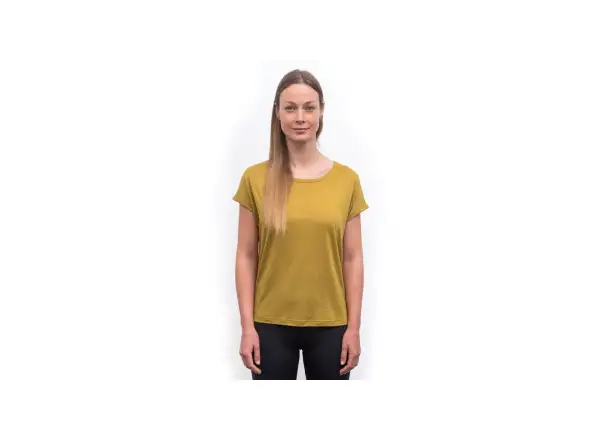 Sensor Merino Air Traveller damski t-shirt krótki rękaw Mustard