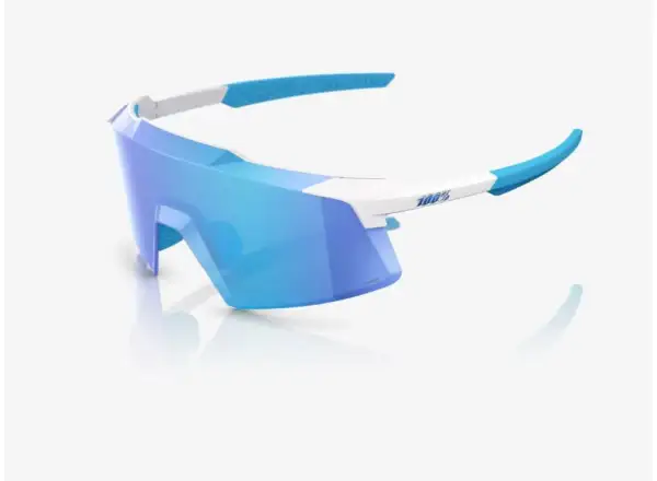 100% Aerocraft okulary Matte White/HiPER Blue Mirror