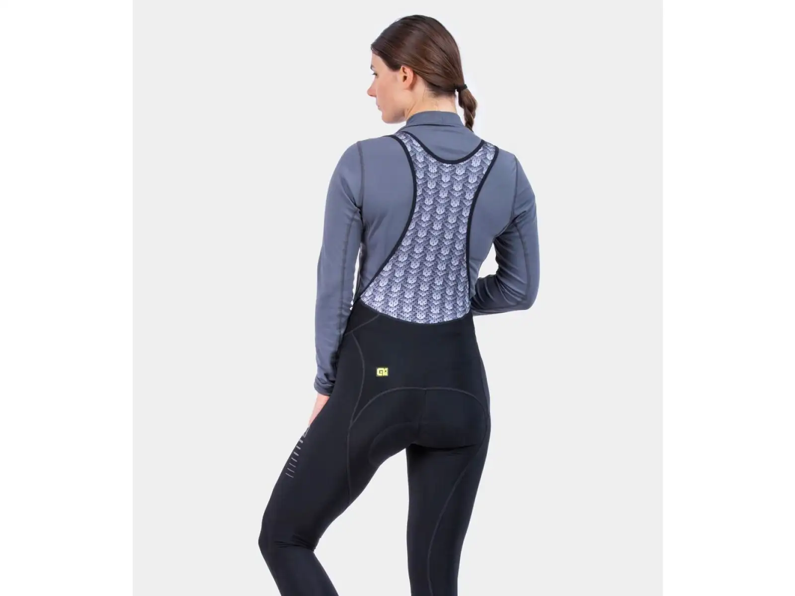 Alé Solid Essential damskie zimowe spodnie rowerowe z szelkami Black