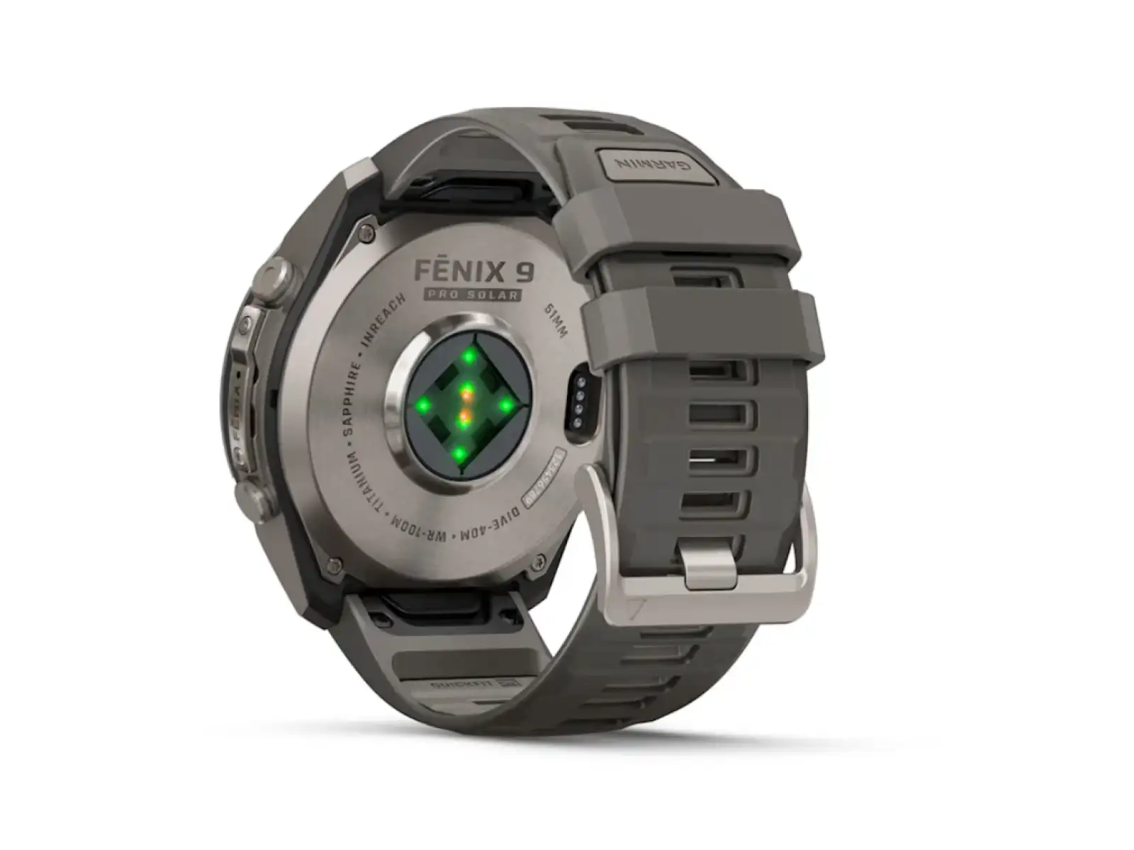 Garmin Fénix 9 Pro inReach Solar 51 mm inteligentny zegarek Titanium Pebble Gray/Silver Gray