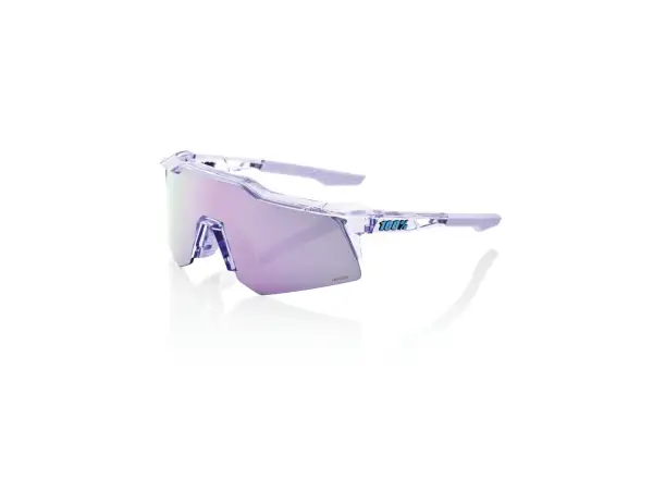 100% SPEEDCRAFT XS HiPER Lavender okulary z lustrzanymi szkłami przezroczysta/fioletowa