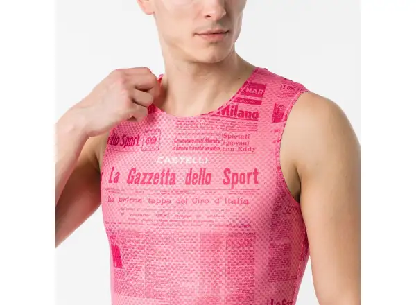 Castelli Giro Gazzetta Dello Sport męska koszulka bazowa bez rękawów Rosa Giro