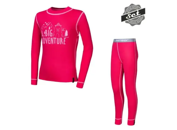 Sensor Double Face Adventure Set dziecięca warstwa podstawowa Magenta