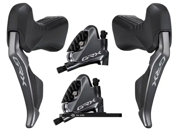 Shimano GRX Di2 ST-RX815+BR-RX810 2x11 klamkomanetki i zaciski hamulcowe i trzpnie