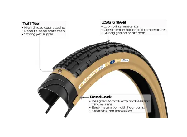 Panaracer GravelKing SK 28" gravel opona kevlar czarna/brązowa