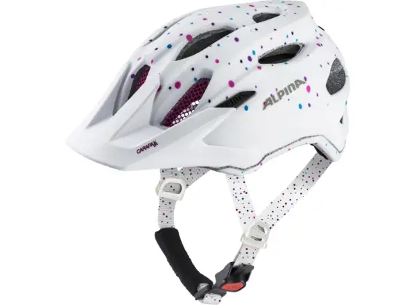 Alpina Carapax Jr. dziecięcy kask white polka dots