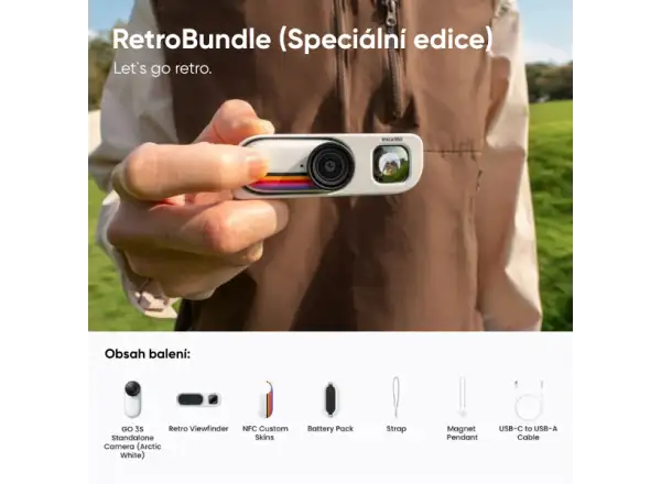 Insta360 GO 3S kamera Retro bundle 128 GB edycja specjalna biała