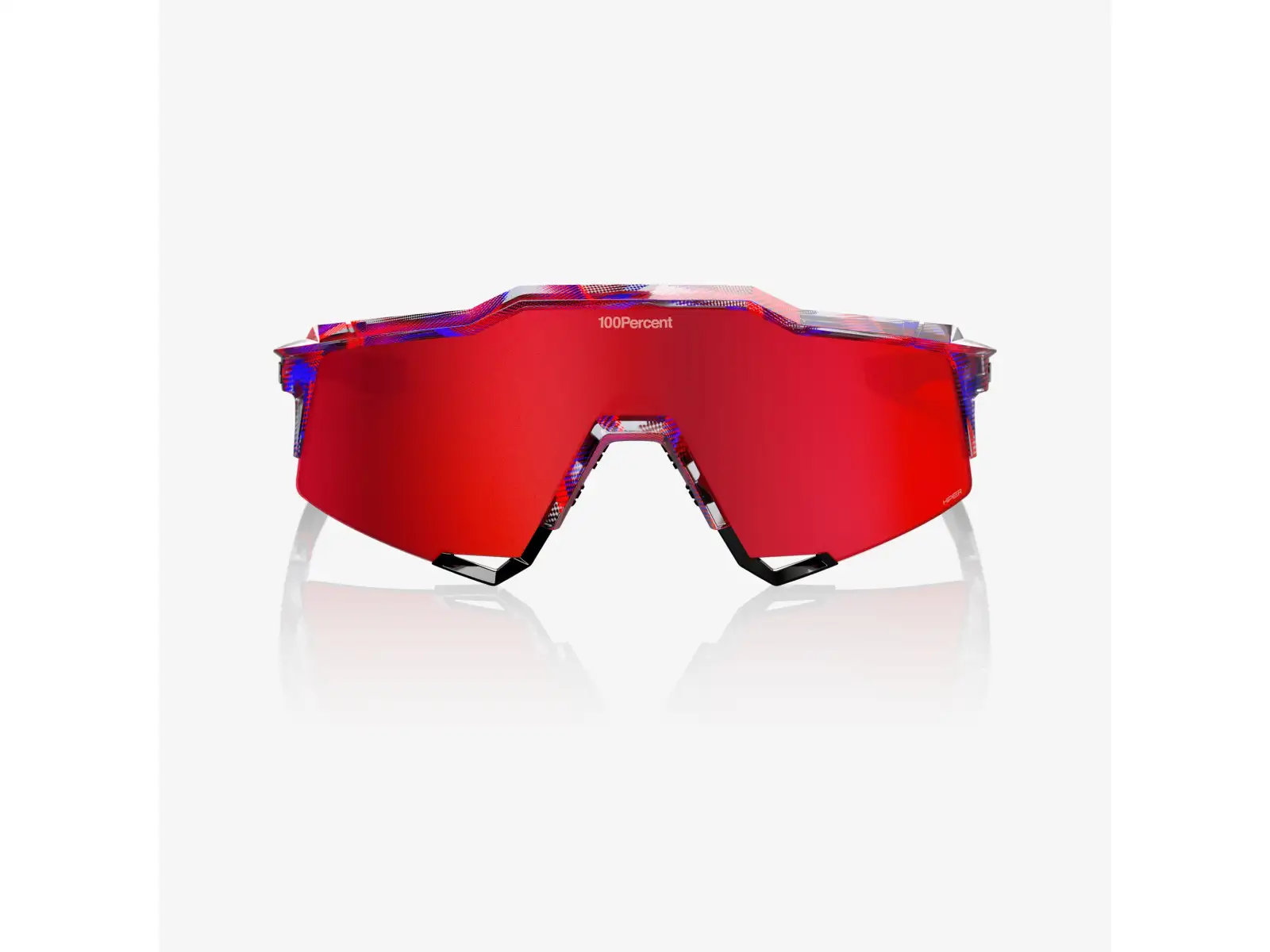 100% Speedcraft okulary FDJ Gloss Translucent Red/Blue/HiPER Fire Red Mirror Lens