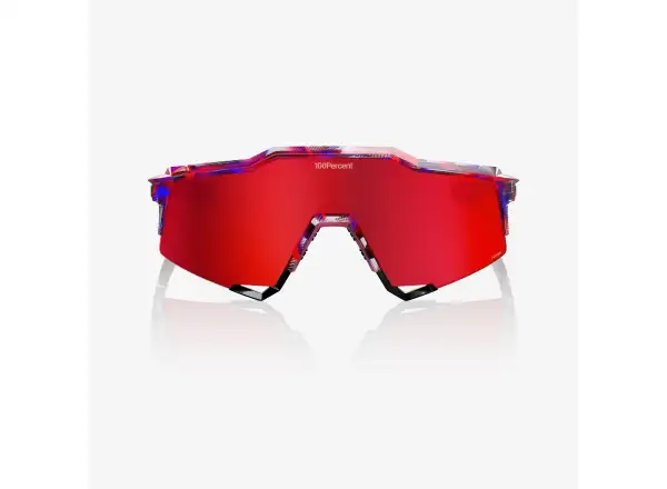 100% Speedcraft okulary FDJ Gloss Translucent Red/Blue/HiPER Fire Red Mirror Lens