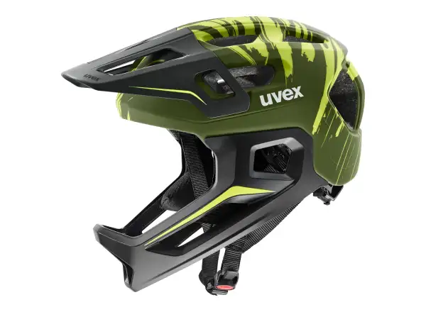 Uvex React JR kask MTB fullface Dark olive matt