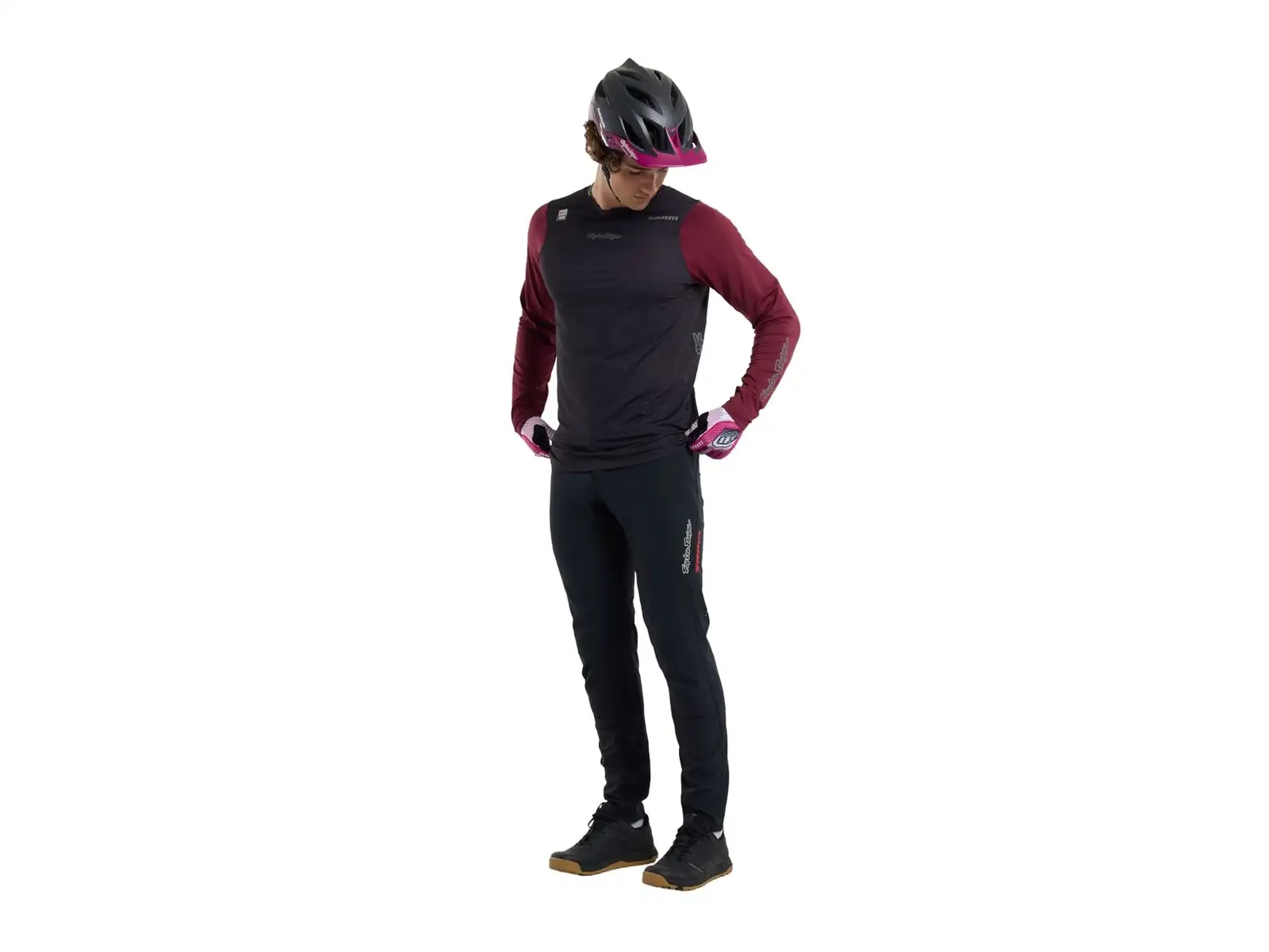 Troy Lee Designs x SRAM Skyline męska koszulka z długim rękawem Radioscape Black/Berry