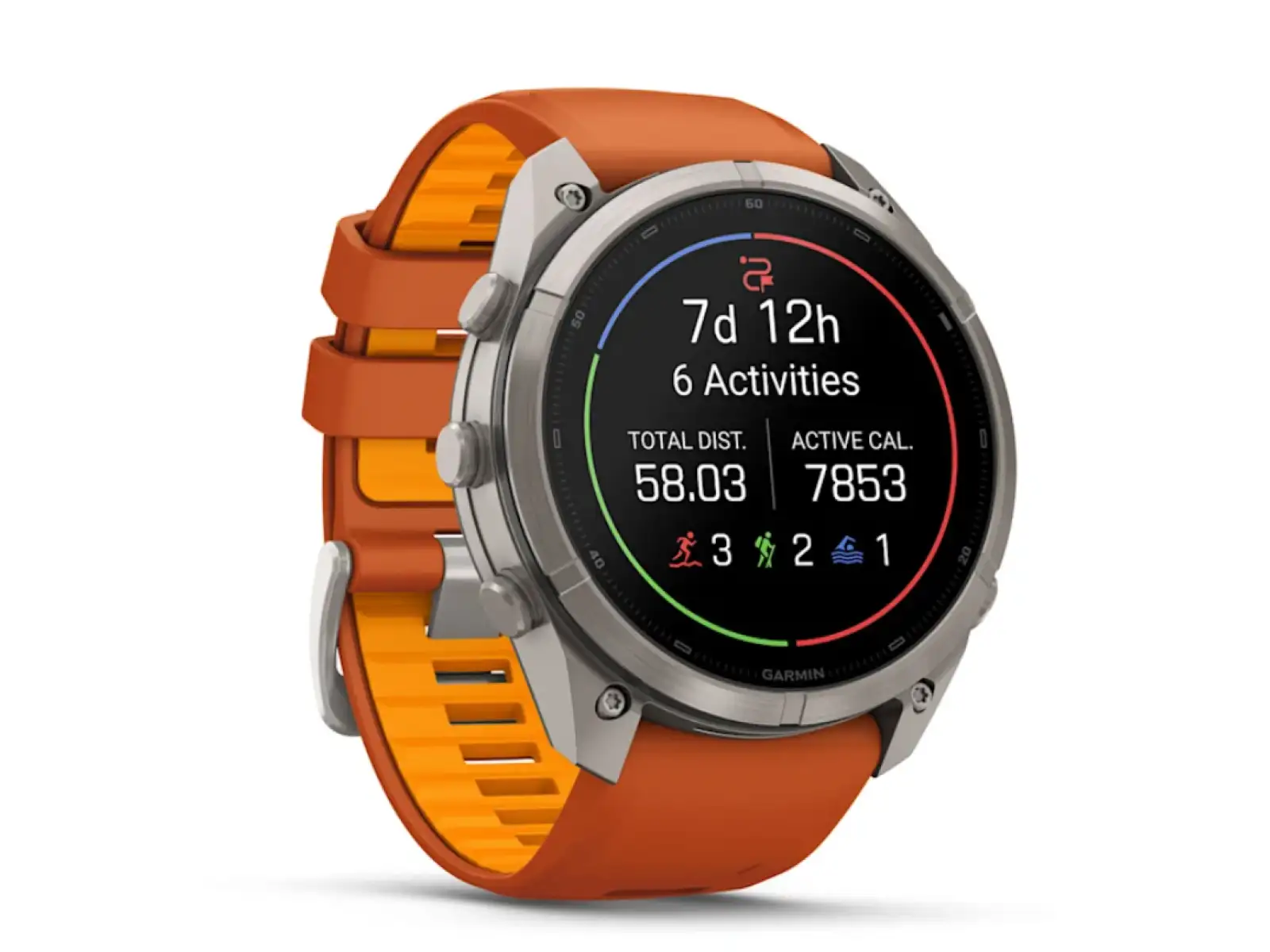 Garmin Fénix 9 Pro inReach 51 mm smartwatch  Titanium Autumn orange/Spark orange