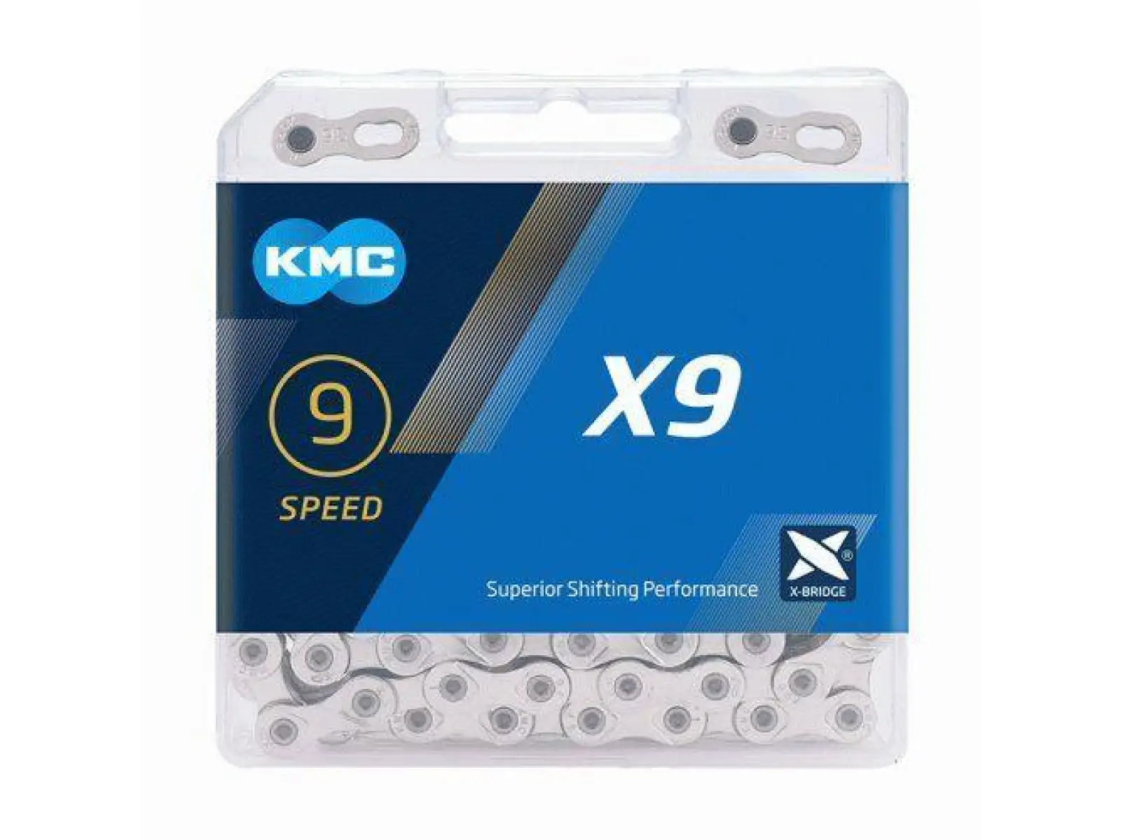 KMC X9 łańcuch srebrny 114 ogniw