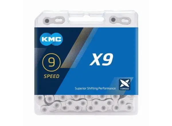 KMC X9 łańcuch srebrny 114 ogniw