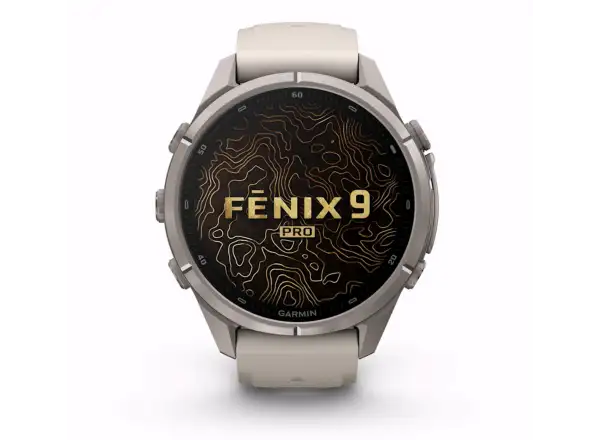 Garmin fenix 9 Pro inReach 43 mm smartwatch Titanium Fog Gray/Dark Sandstone