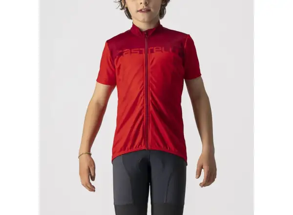 Castelli Neo Prologo dziecięcy dres krótki rękaw czerwona