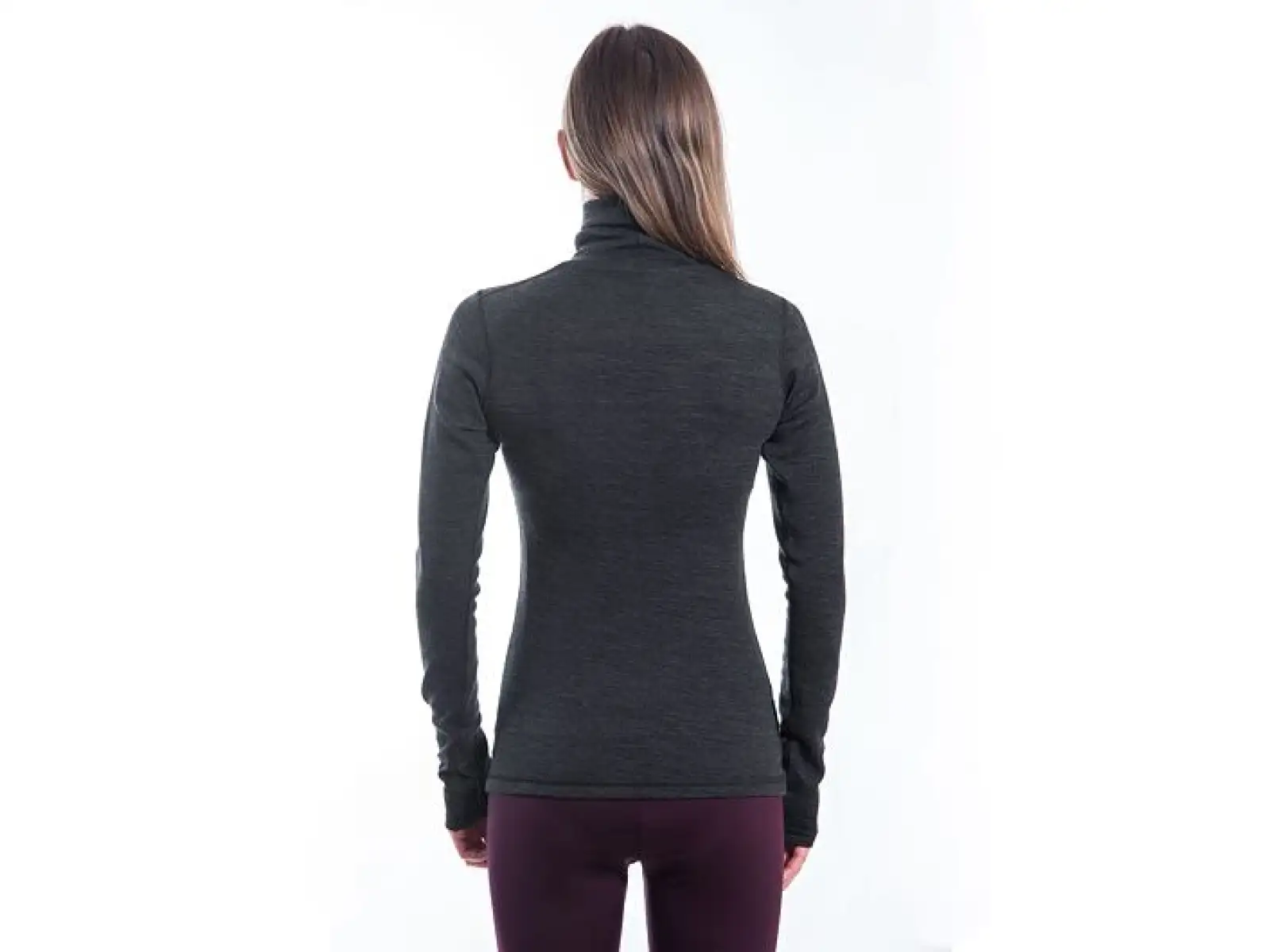 Sensor Merino Bold Roll Neck damska koszulka długi rękaw Anthracite Gray