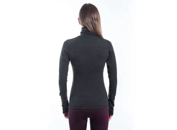 Sensor Merino Bold Roll Neck damska koszulka długi rękaw Anthracite Gray