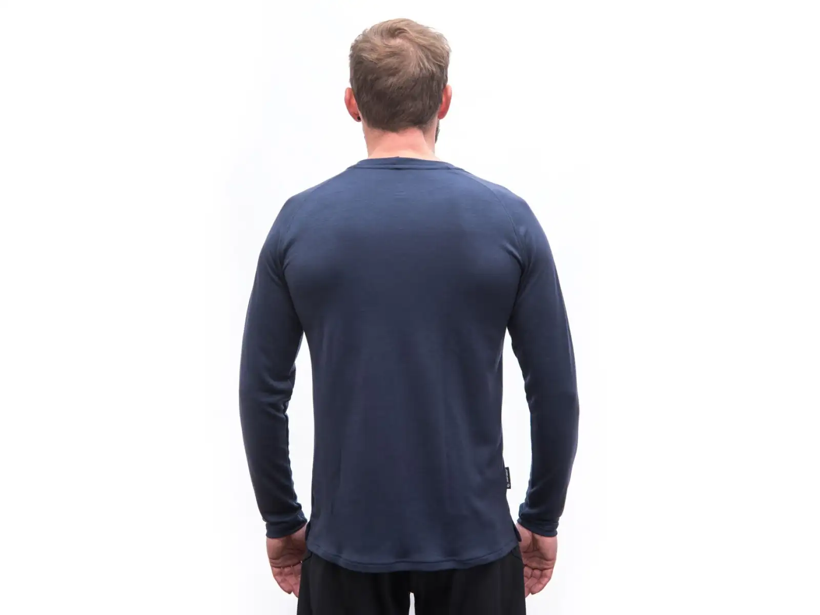 Sensor Merino Blend Typo męska koszulka długi rękaw Deep Blue