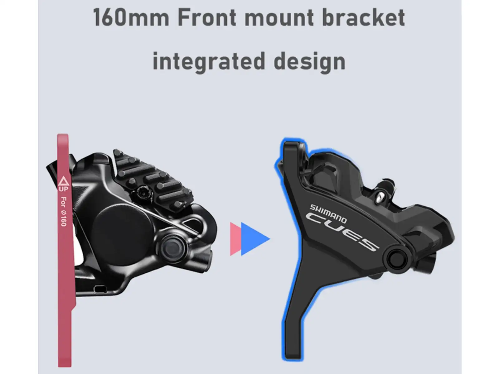 Shimano CUES BR-U6030 + BL-U6030 hamulec tarczowy przedni (lewa klamka), J-kit, polimerowy