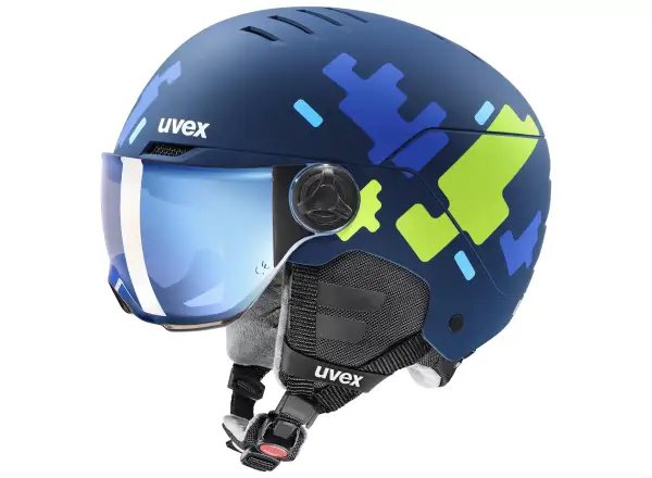 Uvex Rocket Jr Visor kask narciarski blue matt