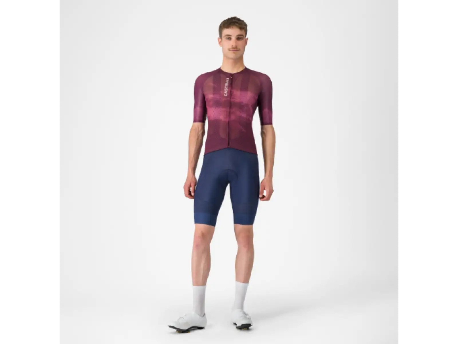 Castelli Climber's A/C męska koszulka kolarska krótki rękaw Deep Bordeaux/White
