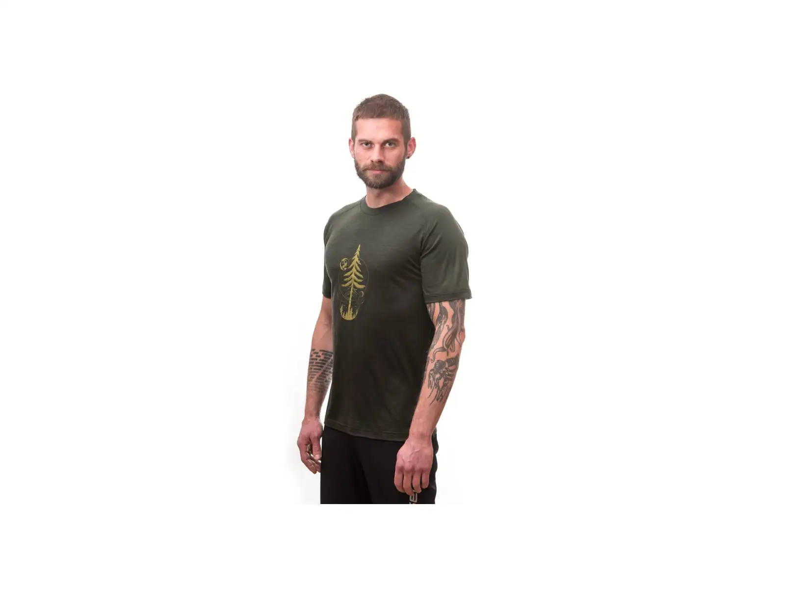 Sensor Merino Air Earth męska koszulka krótki rękaw Olive Green