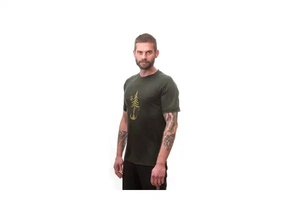Sensor Merino Air Earth męska koszulka krótki rękaw Olive Green