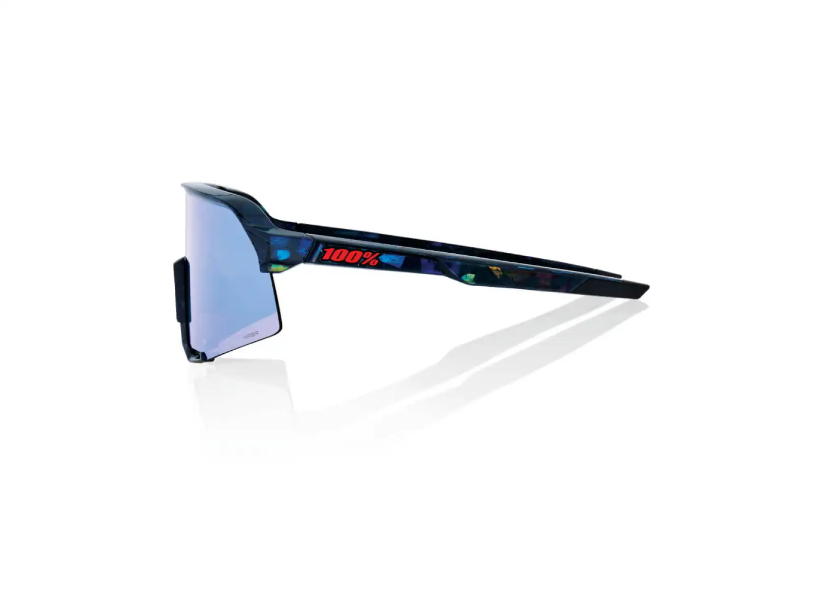 100% S3 HiPER okulary rowerowe Black Holographic/Blue Multilayer Mirror Lens