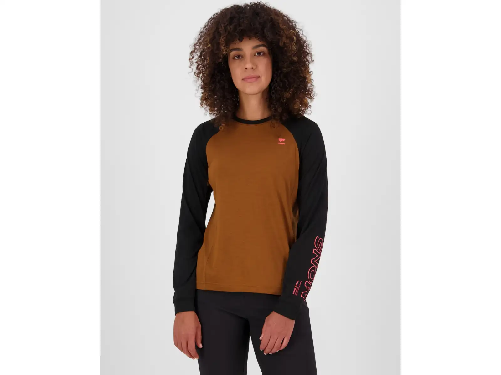 Mons Royale Tarn Merino damska koszulka z długim rękawem Caramel / Black