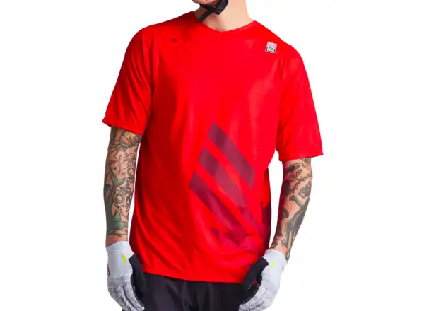 Troy Lee Design Skyline SS SRAM Eagle One męska koszulka z krótkim rękawem Fiery Red