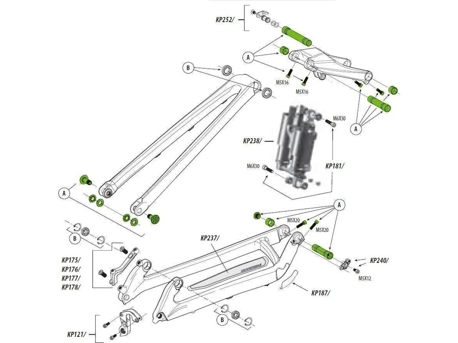 Cannondale Trigger Link Hardwarowy Zestaw - KP239