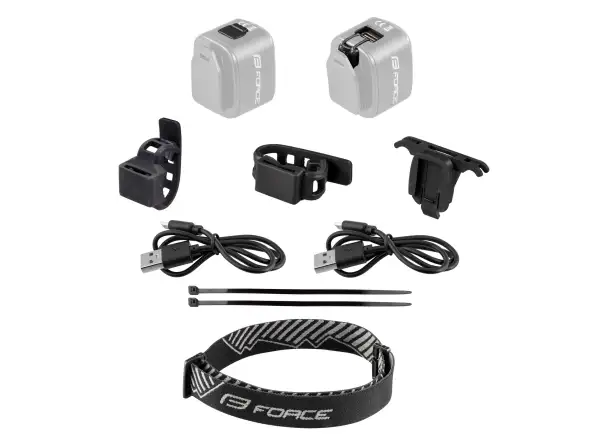 Force Flea zestaw lampek 200 LM przedni i tylna USB czarna