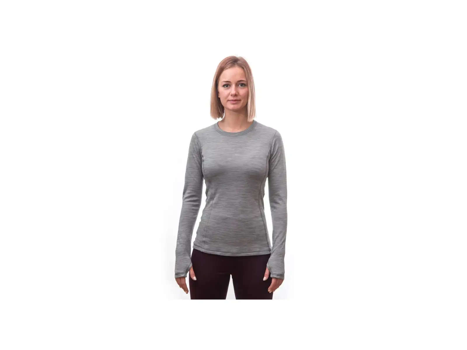 Sensor Merino Bold damski podkoszulek długi rękaw Cool Gray