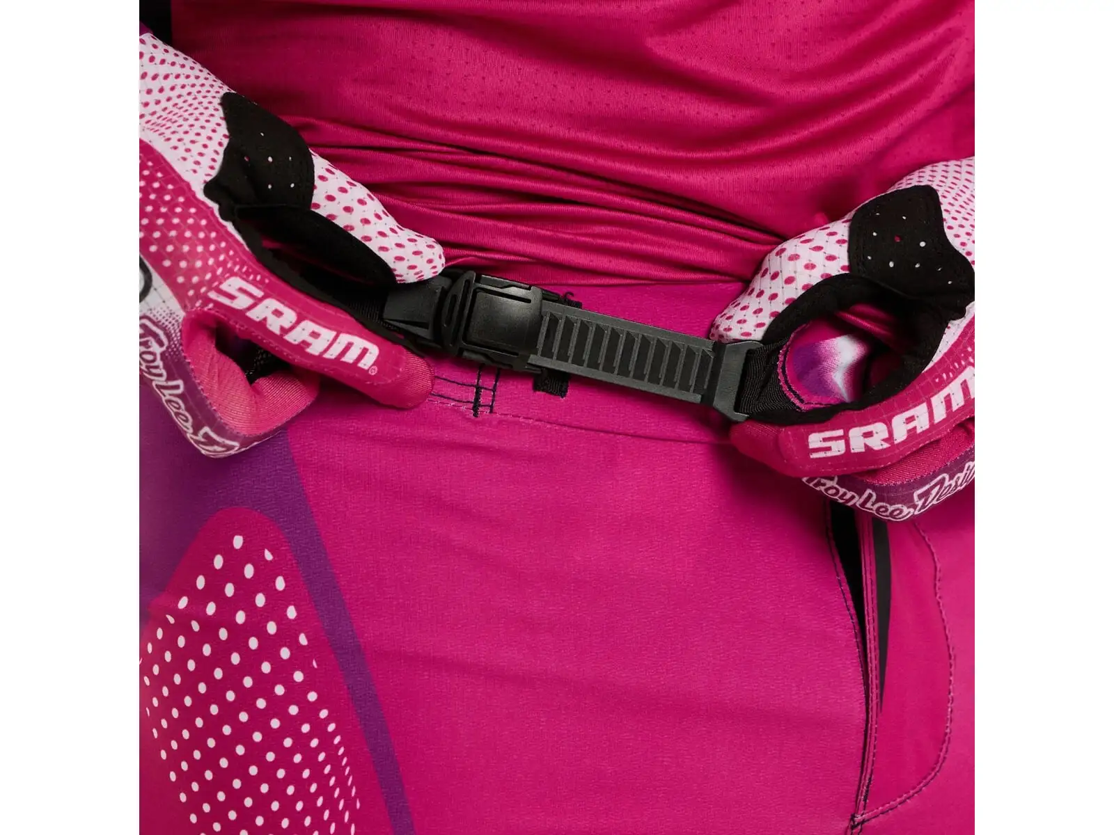 Troy Lee Designs x SRAM Sprint męskie spodnie Radioscape Fuchsia
