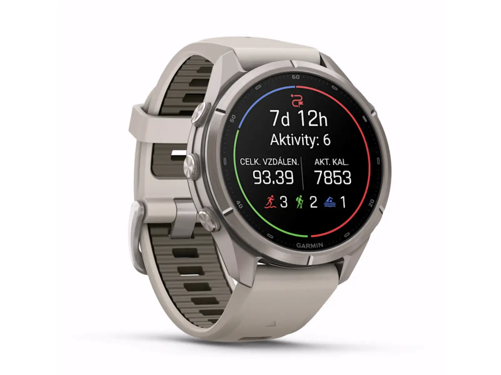 Garmin fenix 9 Pro inReach 43 mm smartwatch Titanium Fog Gray/Dark Sandstone