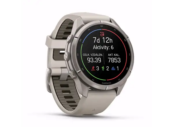Garmin fenix 9 Pro inReach 43 mm smartwatch Titanium Fog Gray/Dark Sandstone