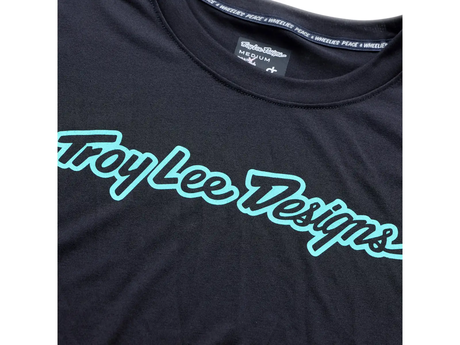 Troy Lee Designs Skyline Ride męska koszulka z długim rękawem Signature Black/Real Teal