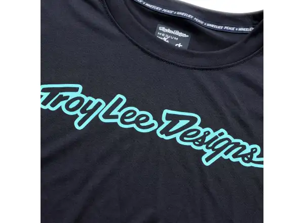 Troy Lee Designs Skyline Ride męska koszulka z długim rękawem Signature Black/Real Teal