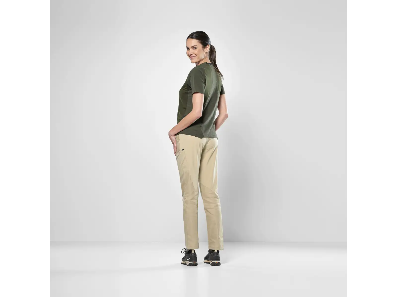 Salewa Puez AM Hyb damska koszulka krótki rękaw Dark Olive