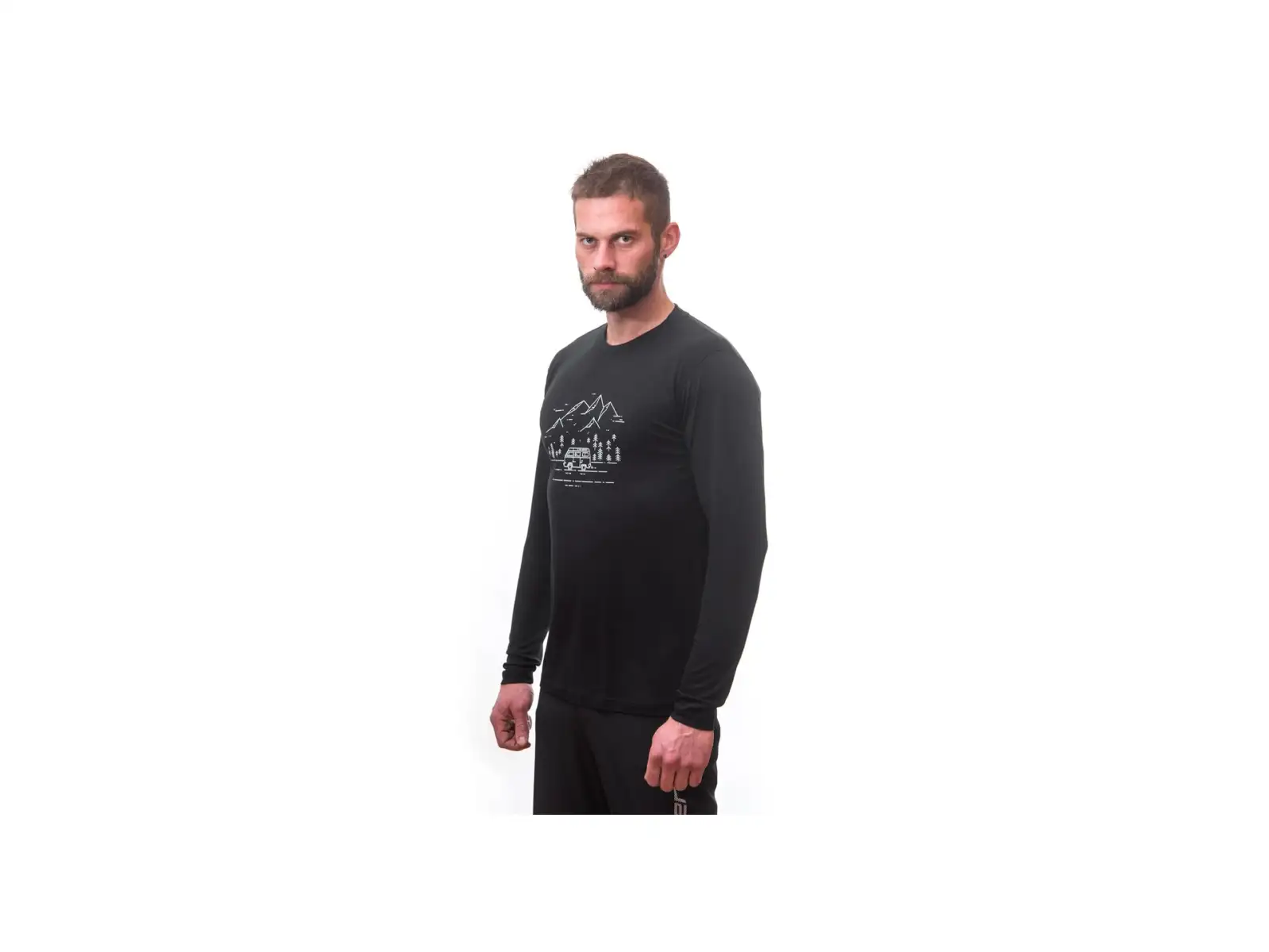 Sensor Merino Active PT Van Life męska koszulka z długim rękawem czarna