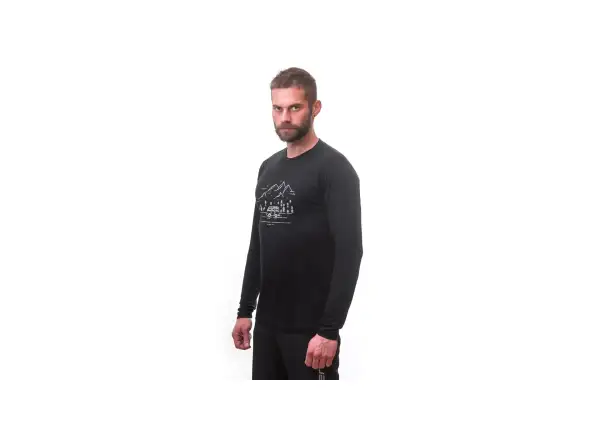 Sensor Merino Active PT Van Life męska koszulka z długim rękawem czarna