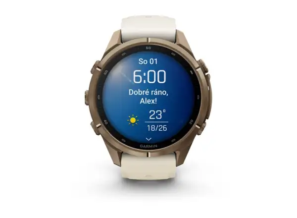 Garmin Fénix 9 Pro inReach 43 mm smartwatch Autumn gold Titanium Cream/French gray